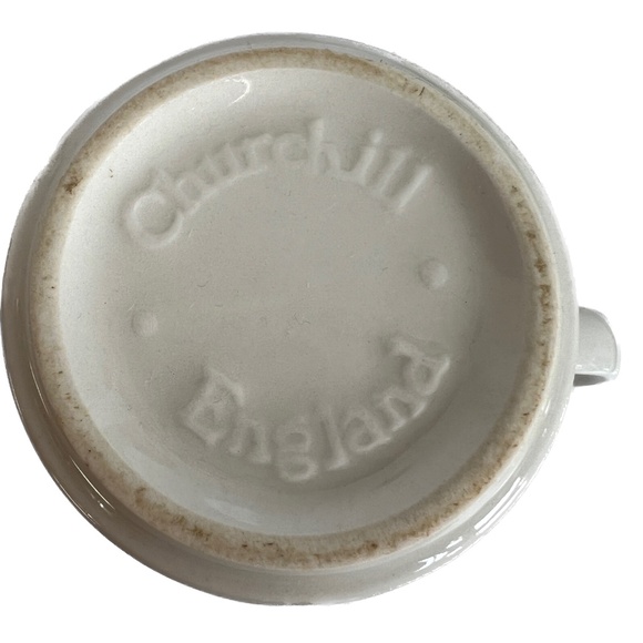 Mug Blue Terrace Houses Churchill England Earthenware Coffee Design Vintage - Picture 5 of 5